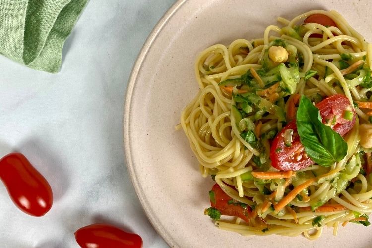 Easy Asian cucumber noodle salad