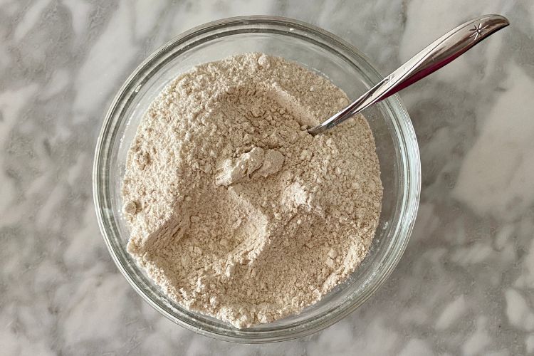 Easy Banana Carrot Muffins Dry Ingredients In a Bowl