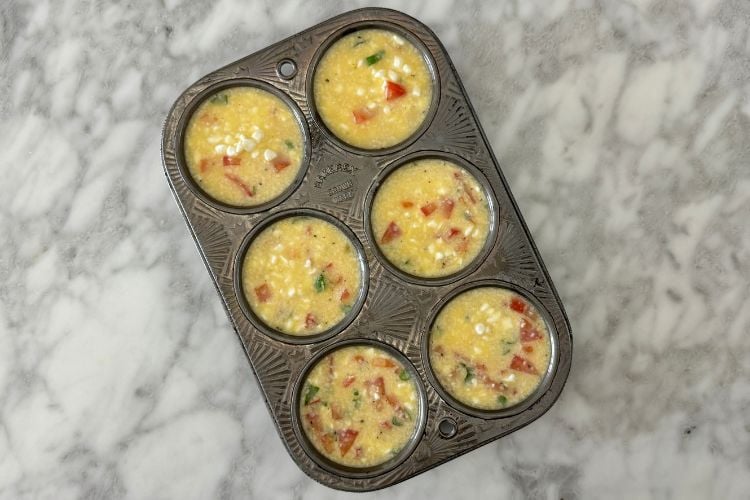 Egg bites in muffin pan