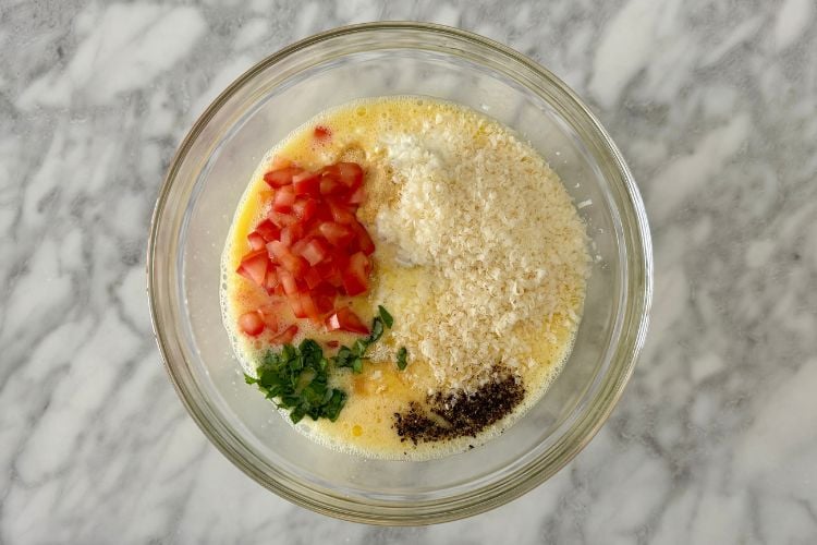 Egg bites mixture in bowl