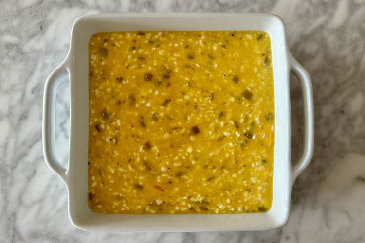 Egg casserole in baking dish