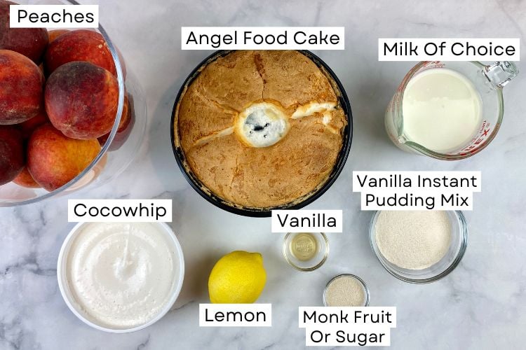 English trifle with peaches