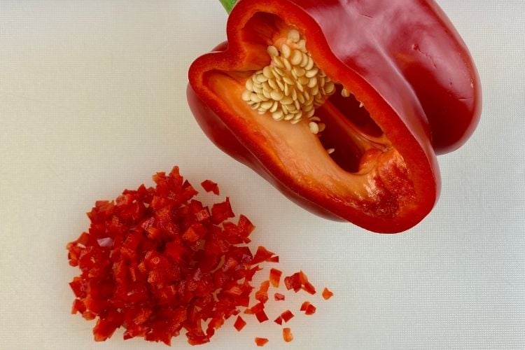 Finely chopped bell pepper