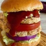 Finished Mediterranean turkey burger