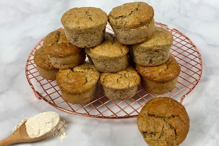 Finished banana bread muffins