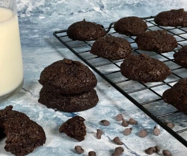 Finished double chocolate chip cookies