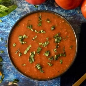 Finished roasted tomato soup