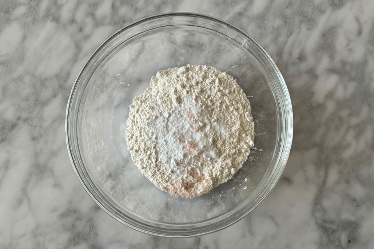 Flour in a bowl for pizza crust