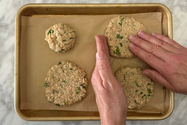Formed canned salmon patties