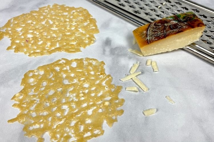 Fresh parmesan cheese crisps