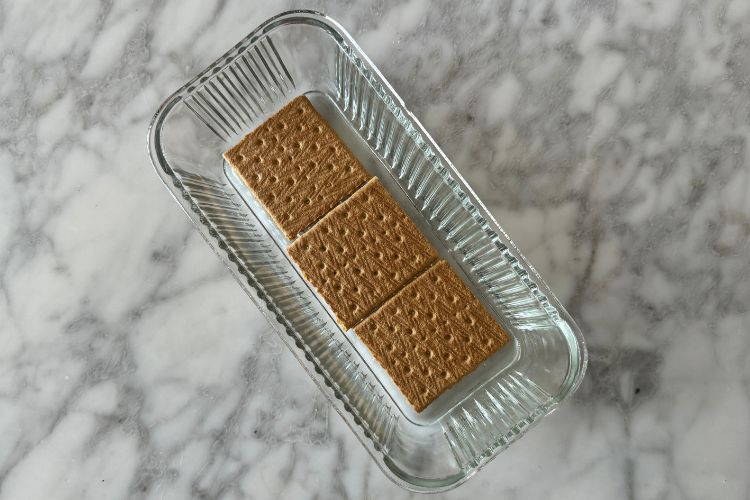 Graham crackers in loaf pan