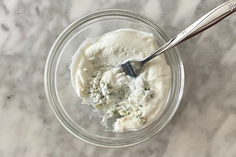 Greek yogurt and blue cheese