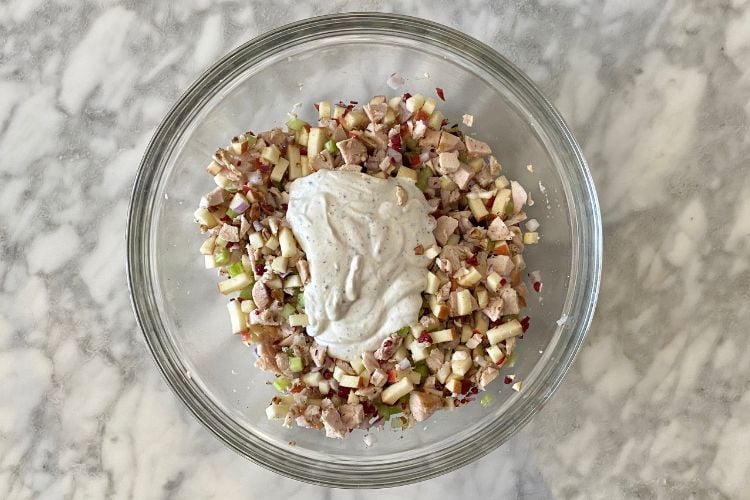 Greek yogurt sauce with salad