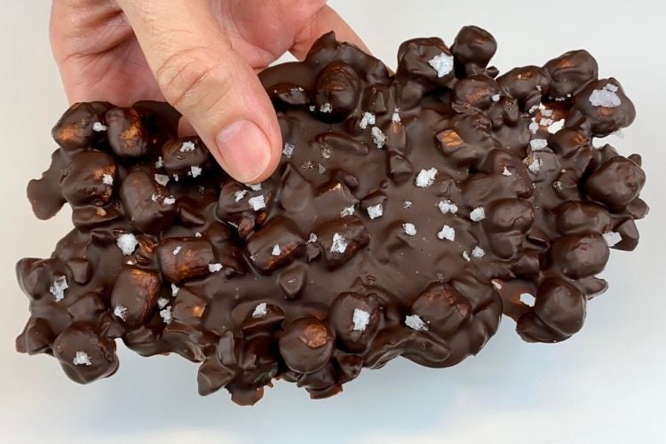 Hardened chocolate bar