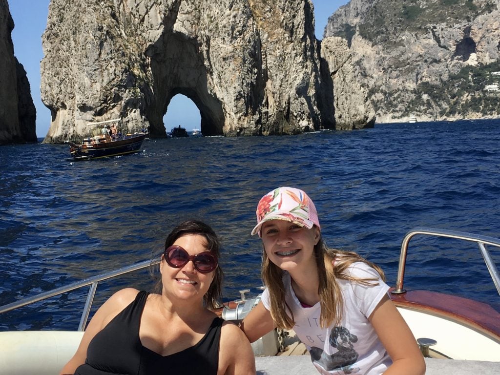 Two girls traveling in Italy