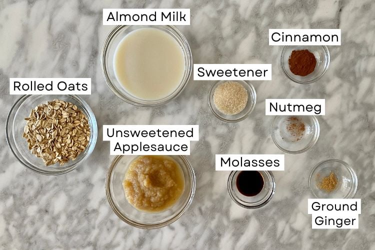Healthy Gingerbread Oats Ingredients