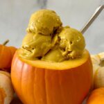 Healthy Ninja Creami Pumpkin Protein Ice Cream in a bowl with fall spices