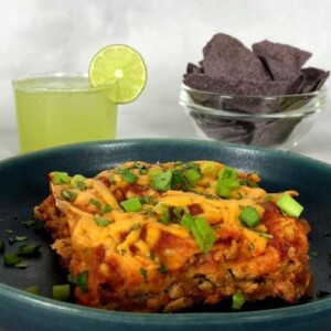Healthy chicken and cheese enchiladas
