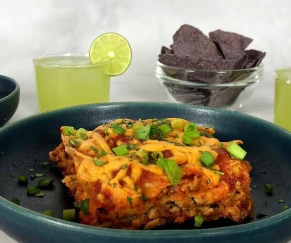 Healthy chicken and cheese enchiladas