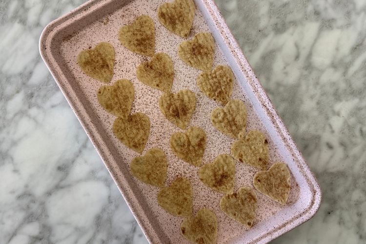 Heart shaped churro chips