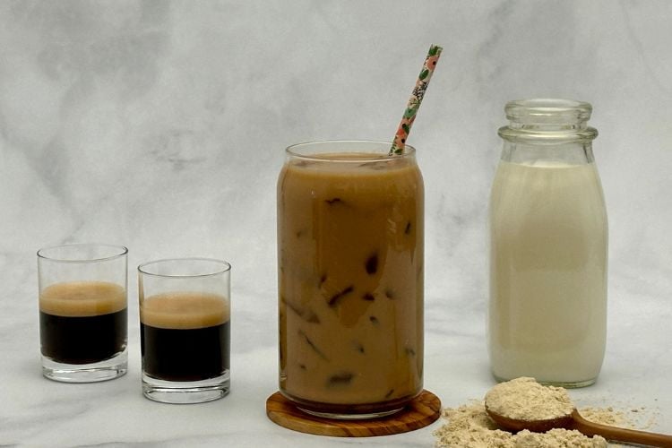 Iced coffee with protein powder