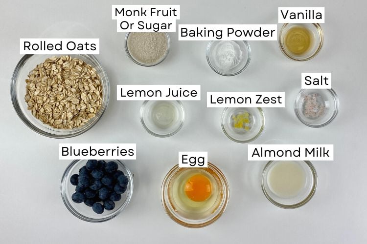 Ingredients For Blueberry Baked Oats