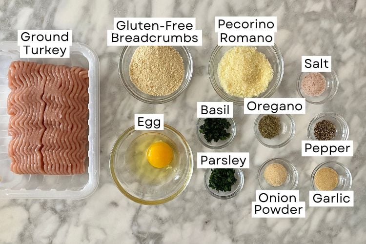 Ingredients For Gluten-Free Turkey Meatballs