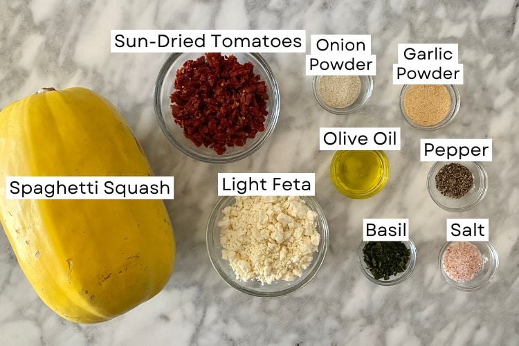Ingredients For Mediterranean Spaghetti Squash