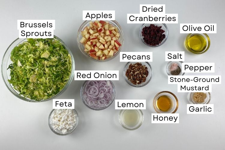 Ingredients For Shaved Brussels Sprout Salad
