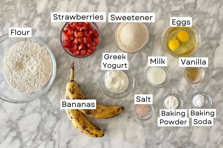 Ingredients For Strawberry Banana Muffins