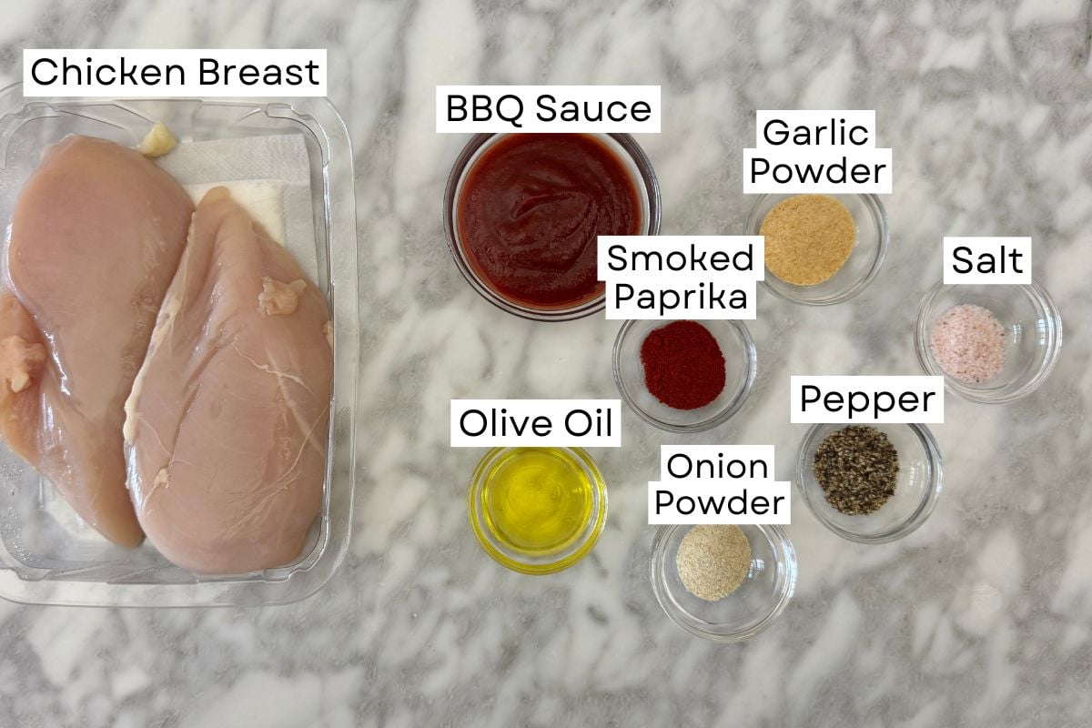Ingredients for air fryer BBQ chicken breast