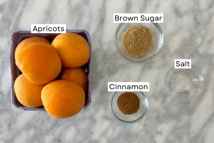 Ingredients for air fryer apricots