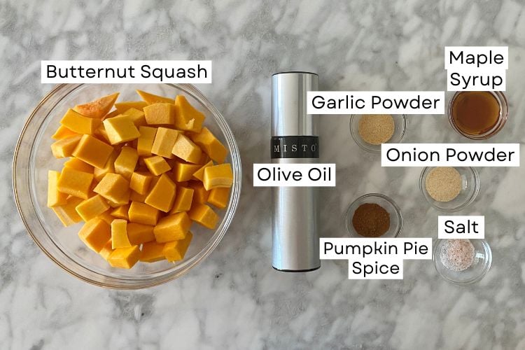 Ingredients for air fryer butternut squash