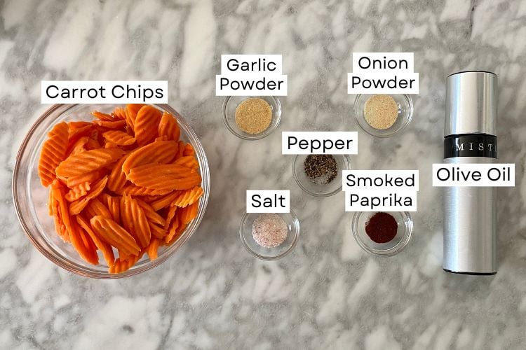 Ingredients for air fryer carrot chips