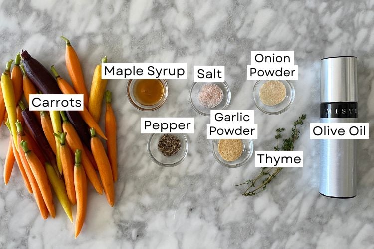 Ingredients for air fryer carrots