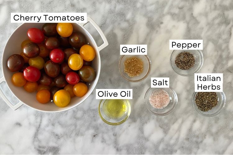 Ingredients for air fryer cherry tomatoes
