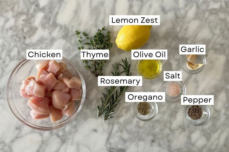 Ingredients for air fryer chicken bites