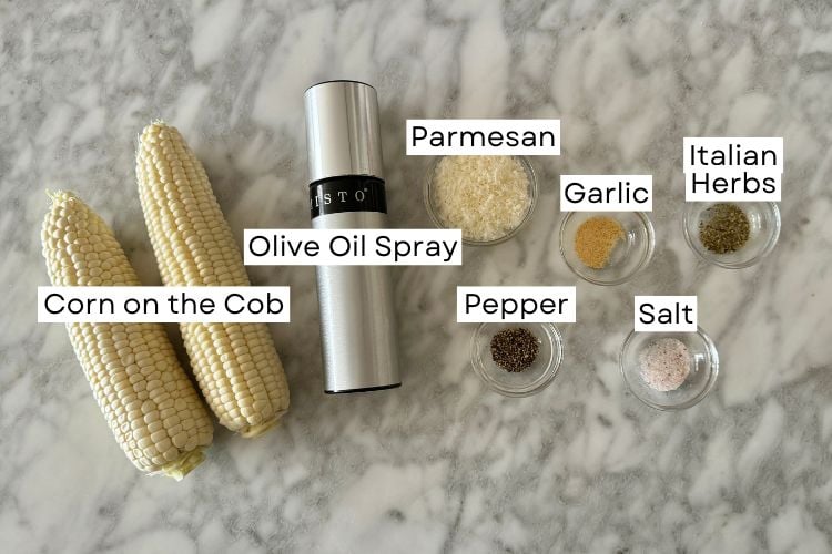 Ingredients for air fryer corn on the cob