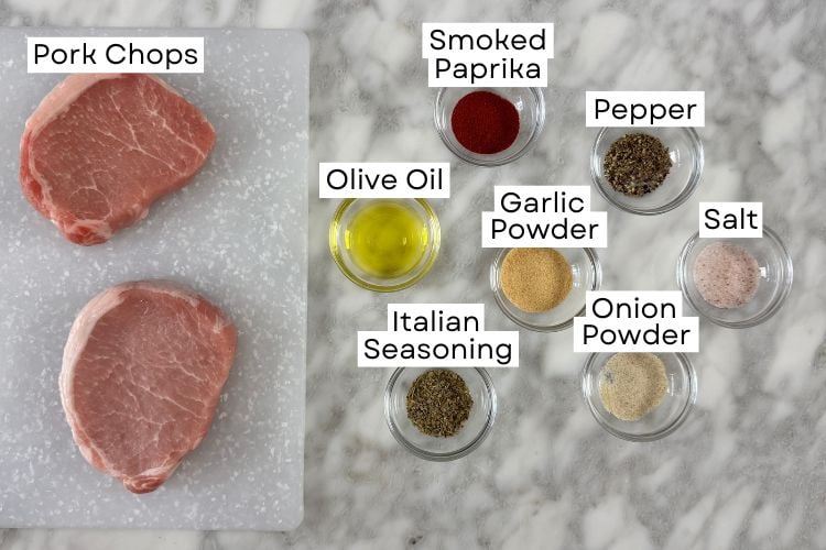 Ingredients needed for air fryer pork chops