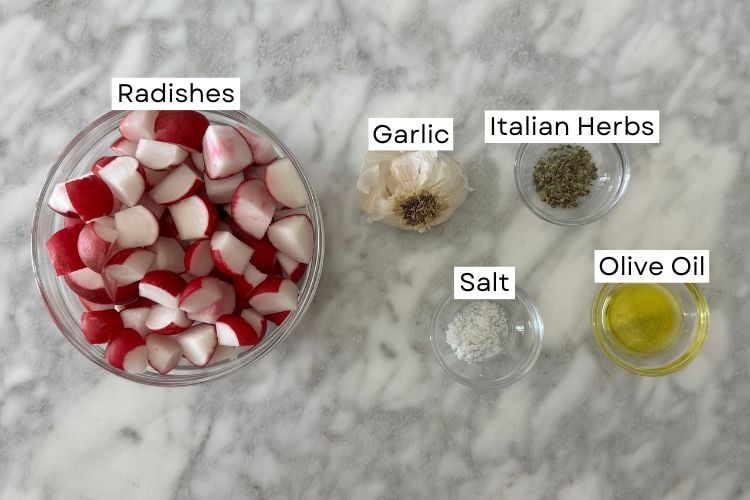 Ingredients for air fryer radishes