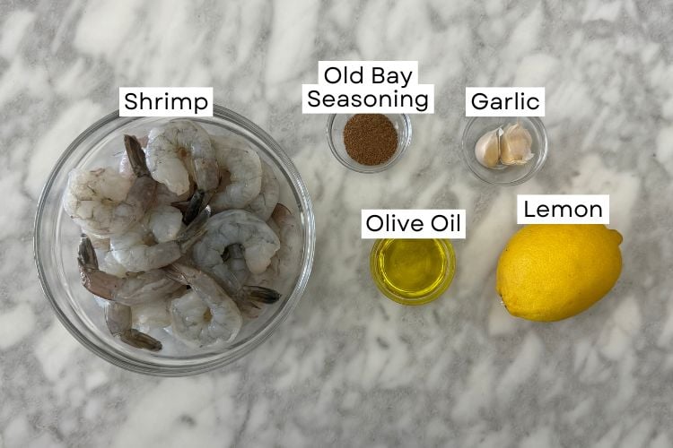 Ingredients for air fryer shrimp