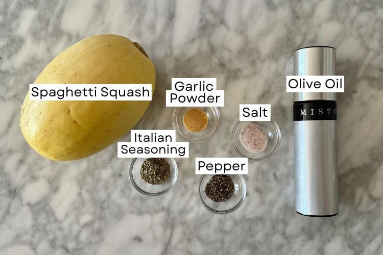 Ingredients for air fryer spaghetti squash