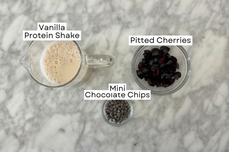 Ingredients for cherry ice cream