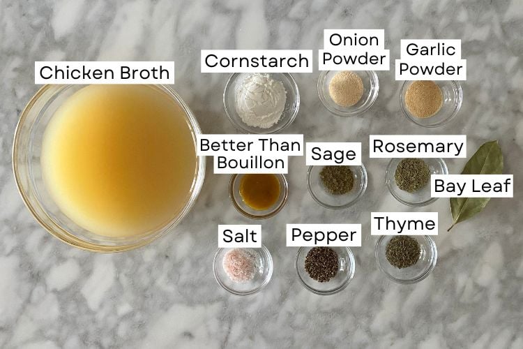 Ingredients for chicken gravy