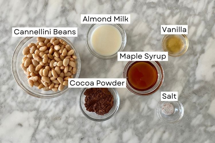Ingredients for chocolate hummus