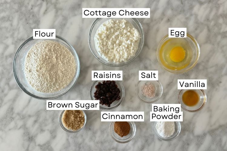 Ingredients for cinnamon raisin bagels