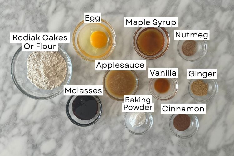 Ingredients for gingerbread mug cake