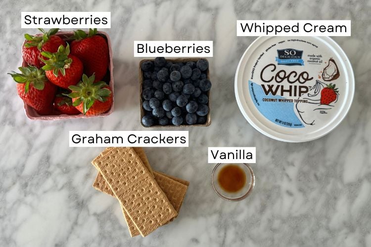 Ingredients for graham cracker icebox cake