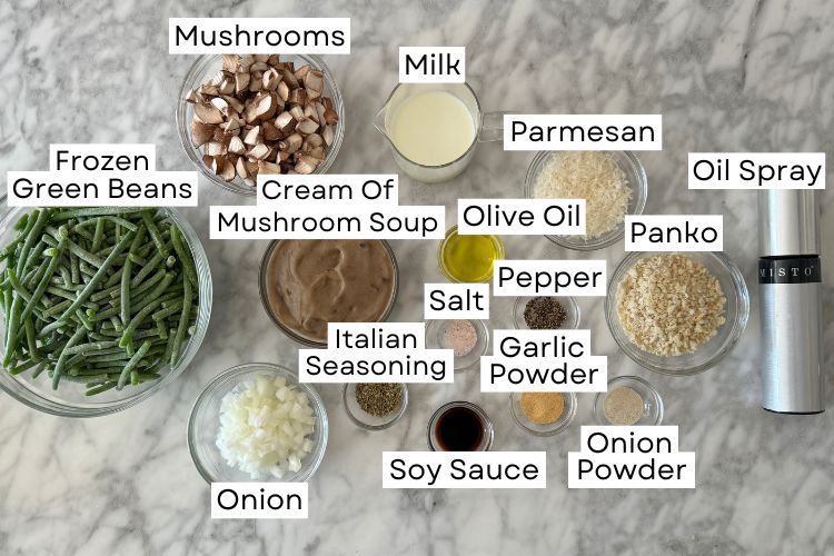 Ingredients for green bean casserole