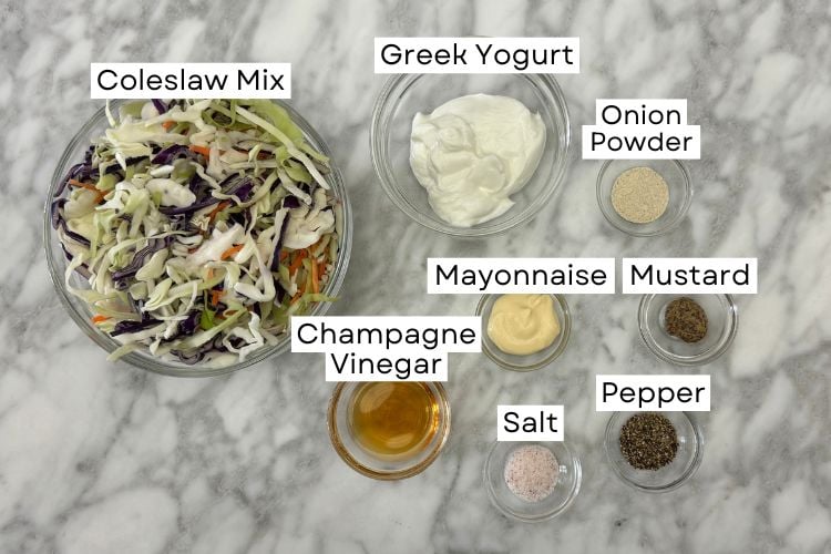 Ingredients for healthy coleslaw recipe